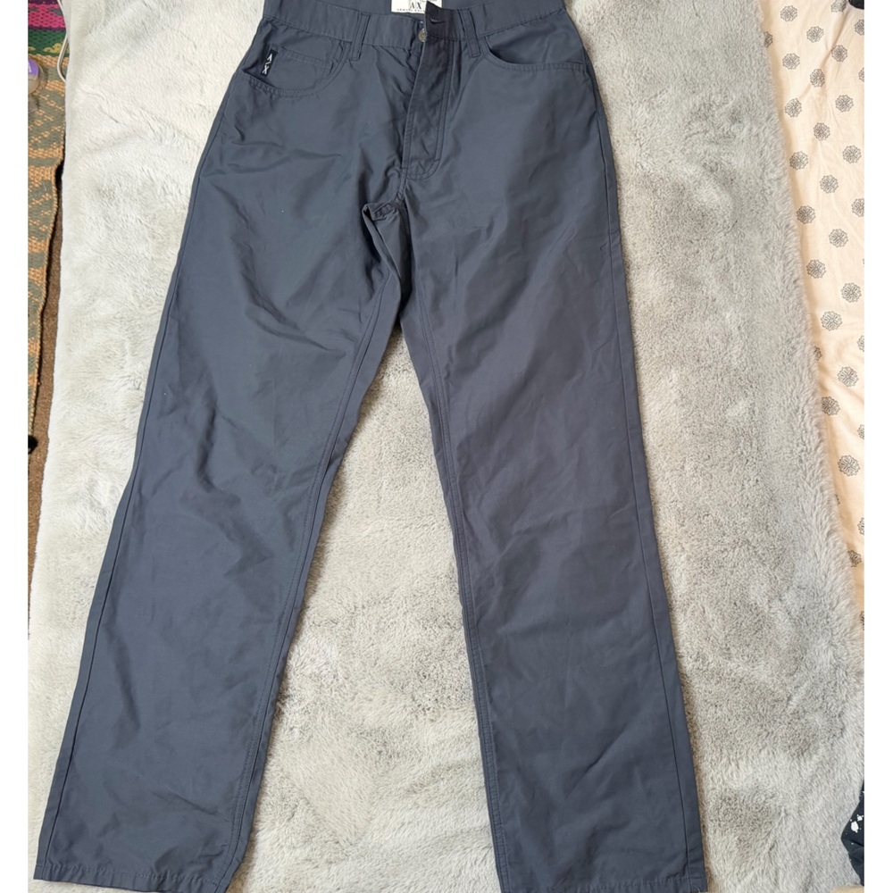 Armani Exchange Gray Button-Fly Straight Leg Pants - Size 30/30